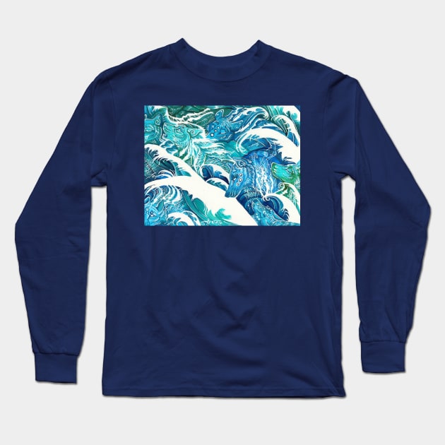 The Wave Long Sleeve T-Shirt by tempusobscura
